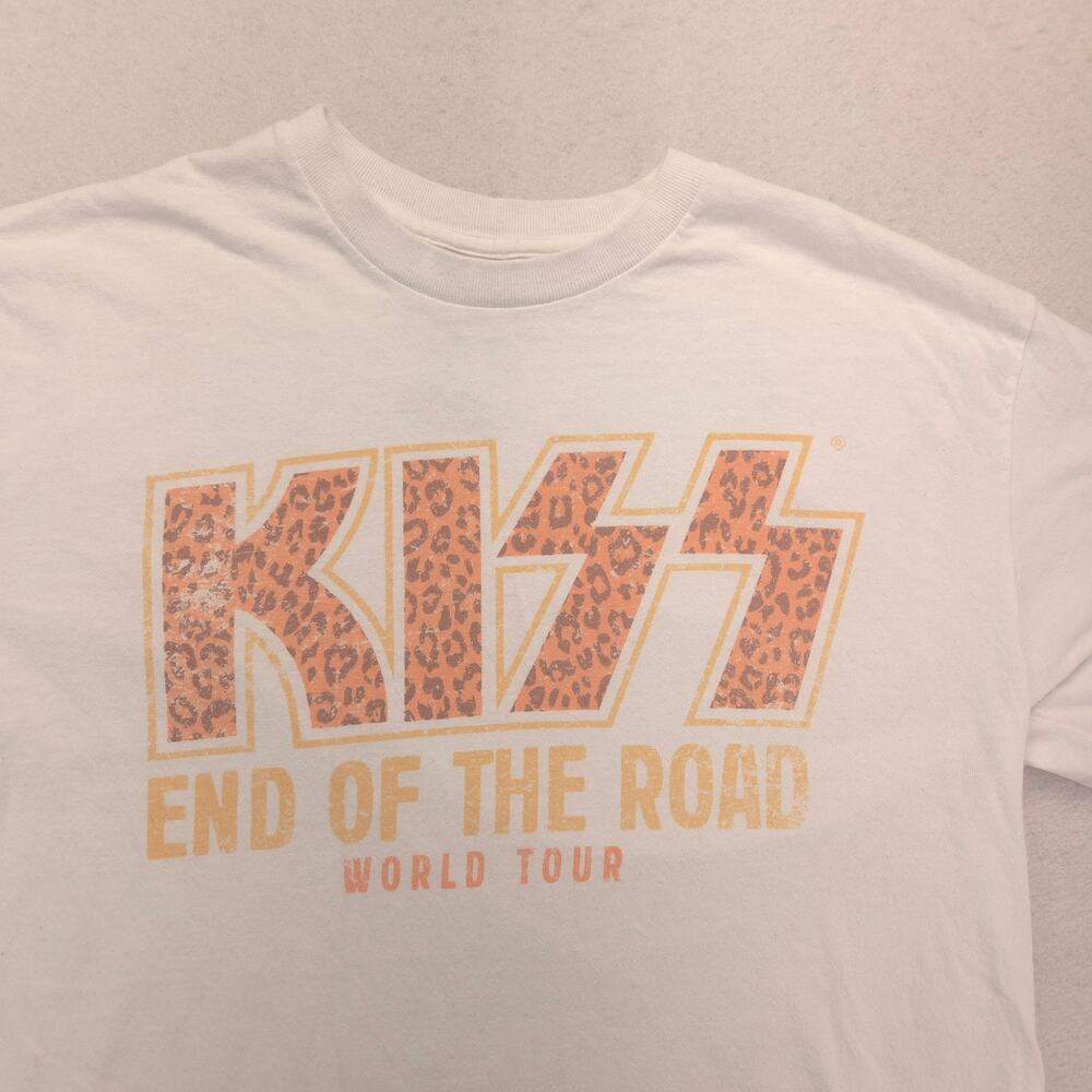Kiss Band Graphic Short Sleeve Crew Neck T Shirt Mens Size Small S White
